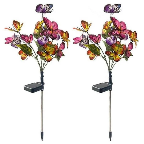 Gårdslampa Fyrfärg Fjäril Blomma Trädgårdslampa Dekorativ Golvlampa Industriell Golvlampa