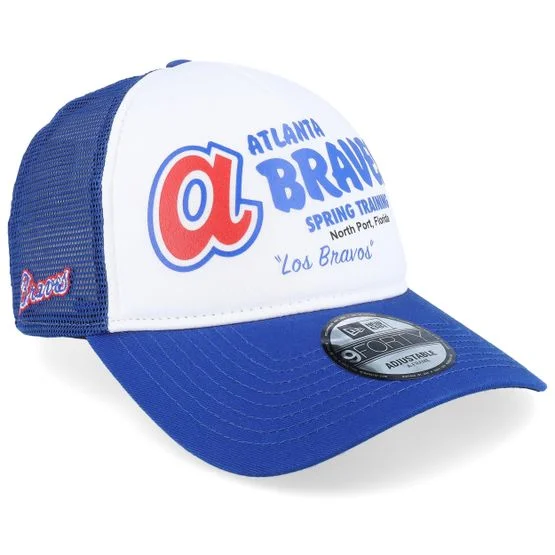 New Era - MLB White trucker Caps - Atlanta Braves Team 9FORTY Spring Training White/Blue Trucker @ Hatstore