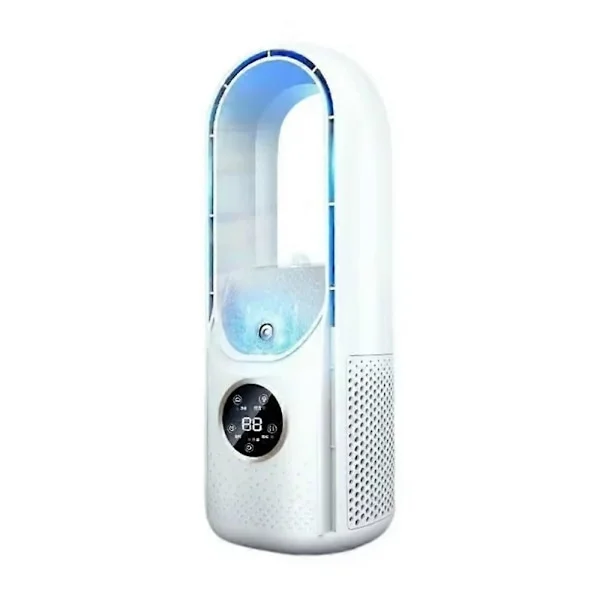 Bladeless Fan Portable Air Conditioner LED Display Desk Fan Bladeless Cooler Cooling Fan Tower Air Cooler for Office Bedroom