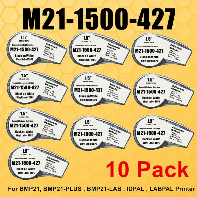AliExpress - Cartouche d'étiquette 1 ~ 10PK M21-1500-427 le roundRibbon auto-plastifiant de fil pour Brady BMP21, imprimante BMP21-PLUS d'étiqueteuse 