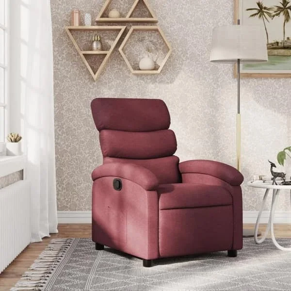 vidaXL Recliner, Relax Chair with Backrest, Seat with Footrest, Living Room TV Armchair, Modern, Red 371692