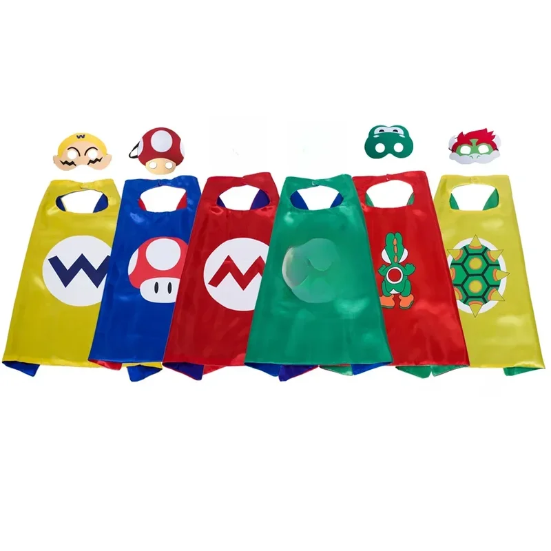 AliExpress - Jeu d'anime Super Luigi frères Cosplay Costume Marios enfants Cape masque Bowser crapaud Yoshi Cape héros Cape Halloween Costume