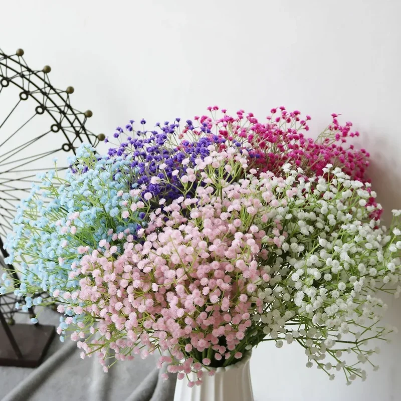 AliExpress - 1 Bouquet de fleurs artificielles 64cm, fausses plantes en soie, blanc, violet, rose, rouge, bleu, pour la décoration de la maison, 