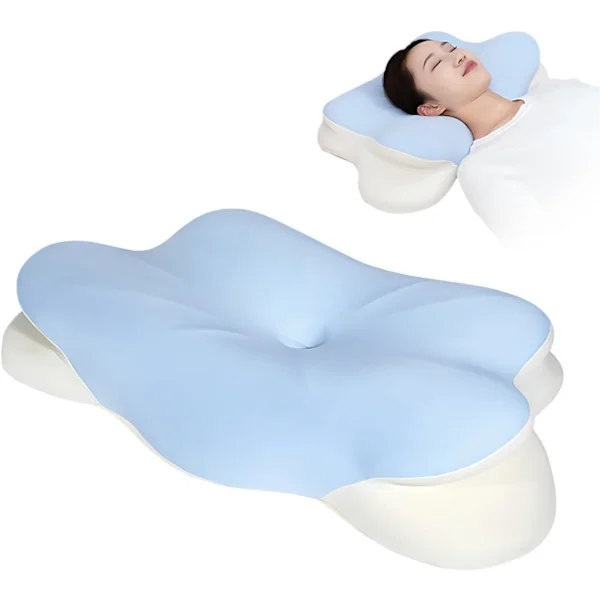 Memory Foam Pute, Ergonomisk Ortopedisk Pute med Avtakbart Putetrekk, Komfortabel Spenst
