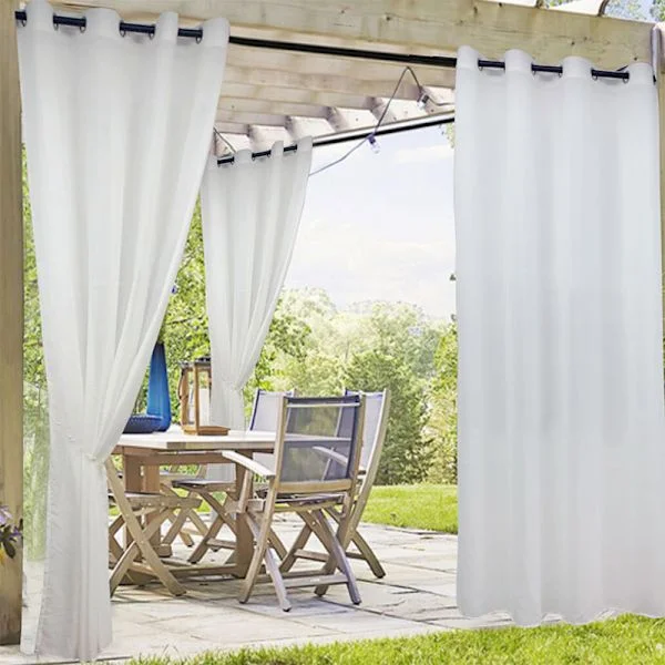 Vattentätt myggnät för fönster utomhus uteplats Gazebo Genomskinlig utomhus myggnät Gardin - 132*213cm, Vit, 1st