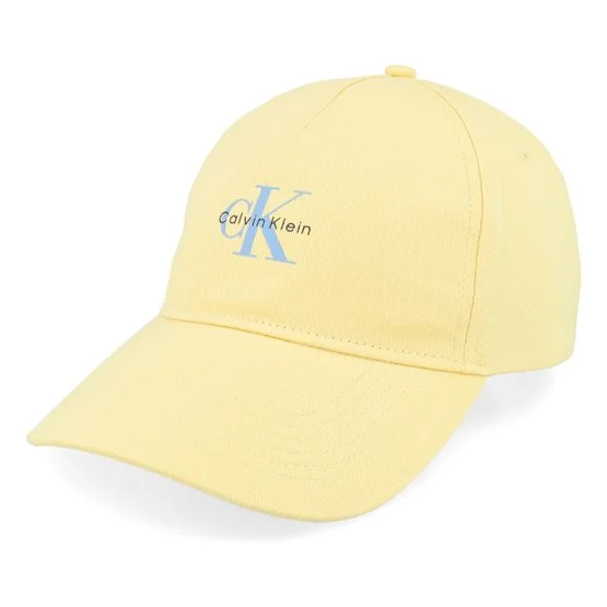 Calvin Klein - Yellow unconstructed Czapka Z Daszkiem - Monologo Printed Baseball Cap Sunlight Dad Cap @ Hatstore