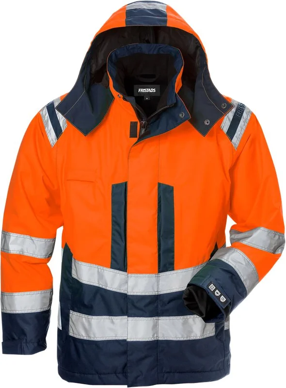 Arbetskläder Fristads Dam Varsel Airtech vinterjacka 4037 GTT klass 3, dam, Varsel Orange/Marinblå