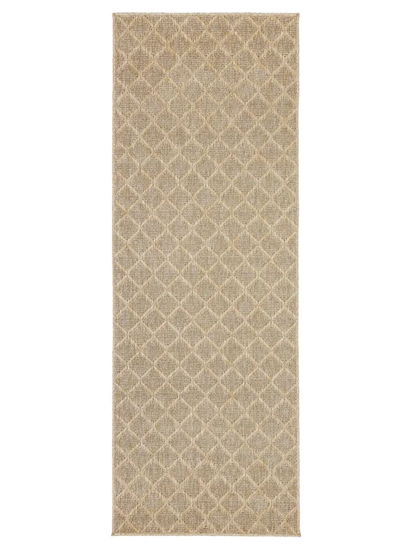 Jana Binnen-/Buitenkleed Wasbaar 80X250 Klein Beige Loper Vloerkleed