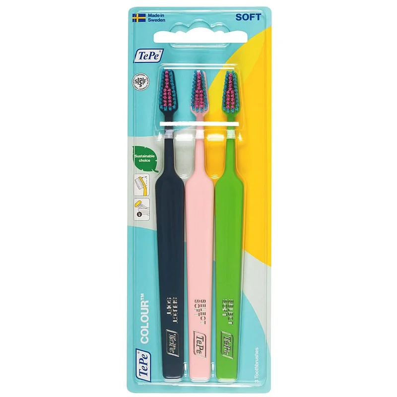 TePe TePe Colour Soft Tandbørste 3-pak, Medicin & Pleje, Mund & Tandpleje, Tandbørster