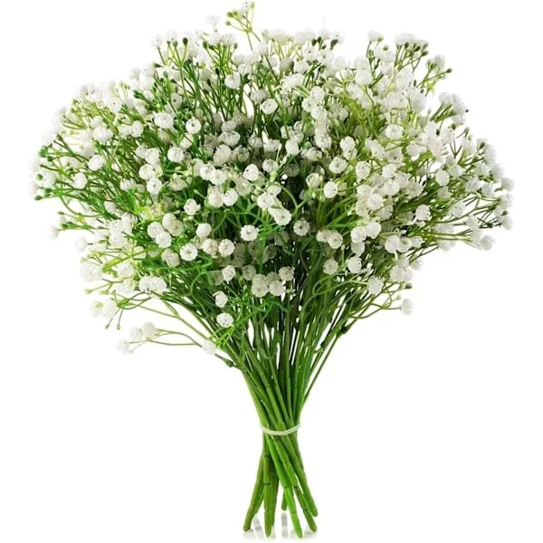 5 st vita konstgjorda blommor - konstgjorda plastblommor för
