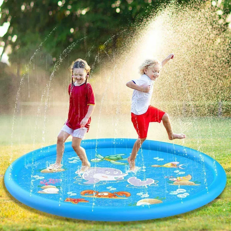 AliExpress - Jouets d'extérieur amusants pour enfants, 100/170cm, gonflable, rond, éclaboussures d'eau, piscines de jeu, tapis d'arrosage, tapis de 