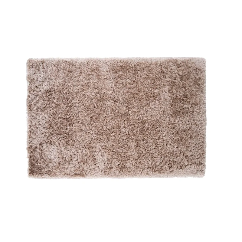 Grace Teppich, 230x160cm in Beige, weicher Plüschteppich für das Wohnzimmer, gemütliches Wohlfühlelement, einfarbiges Design, Hochflor-Stil.