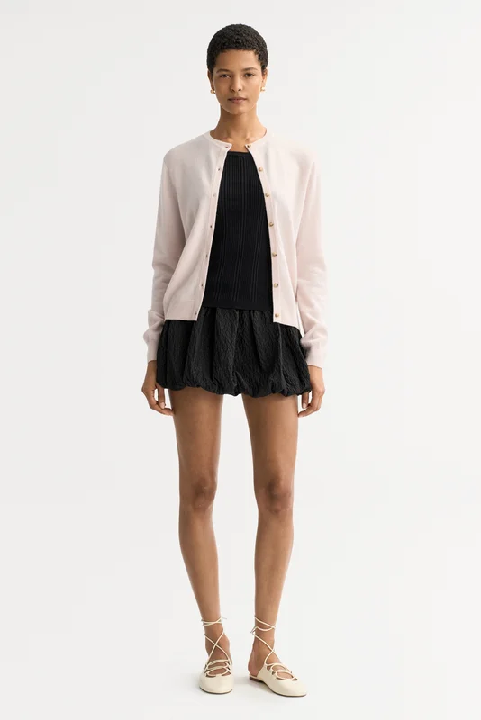 Soft Goat - Cardigan - Women cashmere sweater - S - Powder