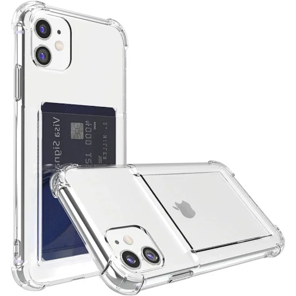 iPhone 11 Transparent iPhone Skal med Korthållare Plånboksfodral