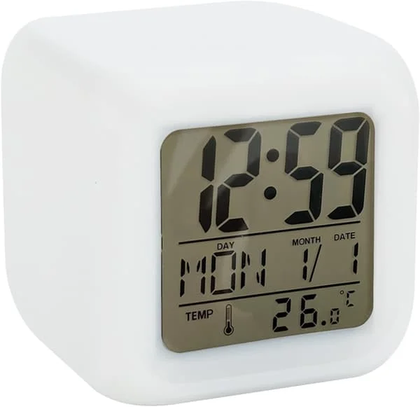 Digitalt vækkeur, digitalt vækkeur med 7 farveskiftende LED-display digitalt vækkeur