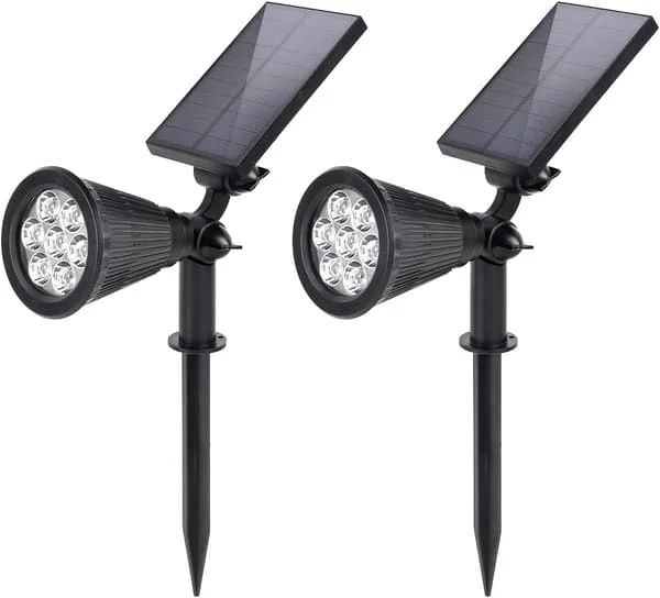 Solar Powered Outdoor Spotlights, 7 LED Solar Garden Lights, Set