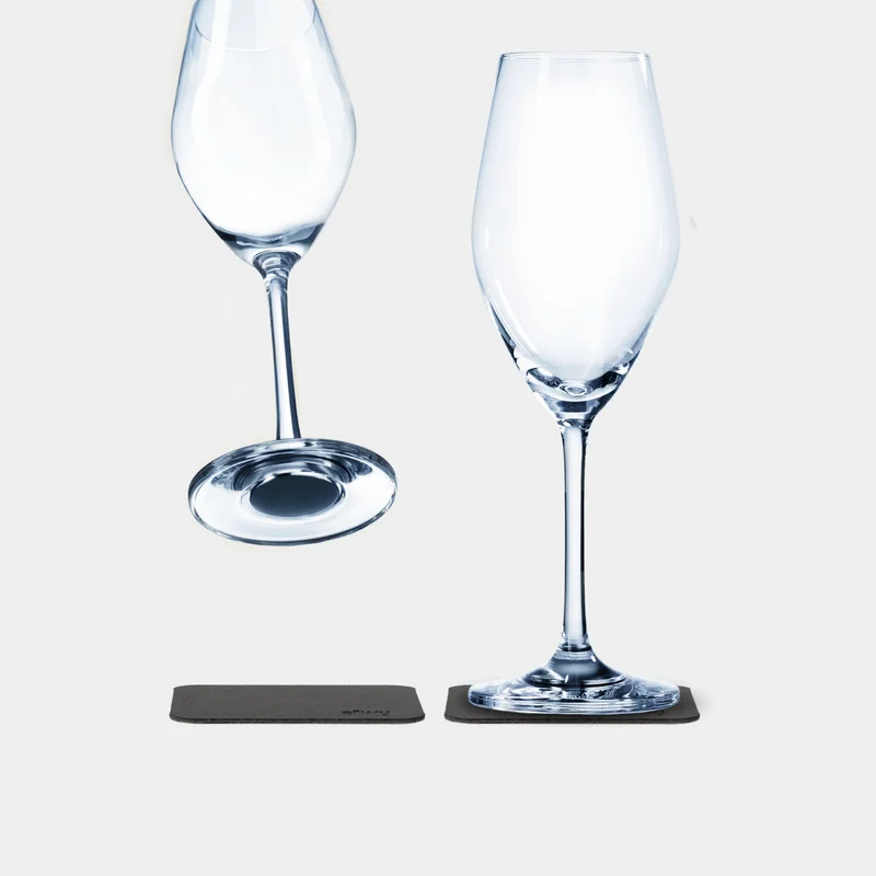 Magnetic crystal champagne glasses Silwy Magnetic Crystal Glass Champagne, transparent, 20 cl, 2-pack + magnetic coasters