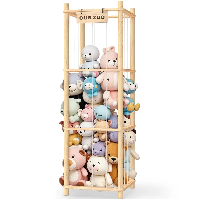 AliExpress - Aufbewahrung und Organizer für Kuscheltiere, Niedlicher Holz-Zoo-Spielzeughalter für Kinderzimmer, Spielzimmer, Schlafzimmer und 