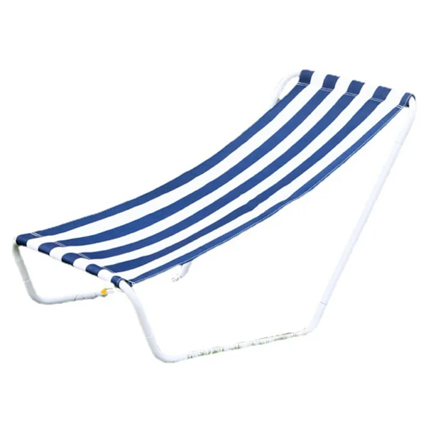 Portable Blue White Striped Outdoor Beach Chair Simple Camping Chair