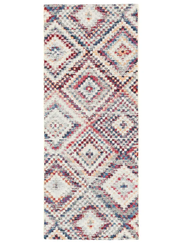 Lavable Alfombra Para Interiores/Exteriores Geométrica Layla Multicolor De Pasillo Pequeño Oeko-Tex