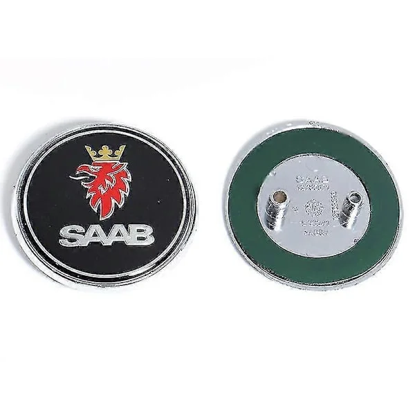 68mm 2 3 Pins Saab Bil Främre Motorhuv Emblemlogo Bakre Bagagelucka Stötfångare Märke För Saab 9 3 9 5 9-3 9-5 Saab Emblem Klistermärken Tillbehör -xx
