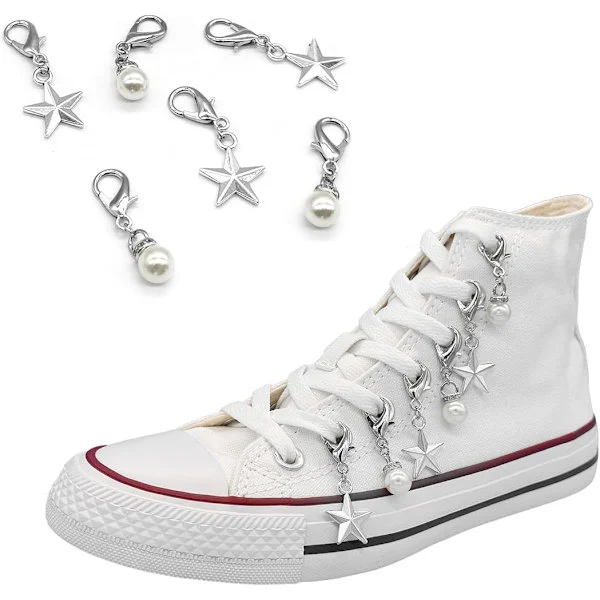 Shoelace Charm för Sneakers, Goth Charms Kedja för Canvas Skor, Stövel Nyckelring Väska DIY Punk Tillbehör Dekorationer Clip för Flickor Kvinnor