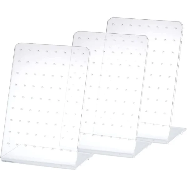 Gjennomsiktig plexiglass øredobbstativ, skråstilt design, personlig organisator for hjemmebutikk smykkeoppbevaring{ROG}