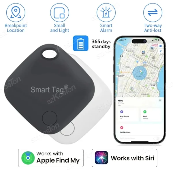 Långdistans Smart Tag GPS Tracker För Air Tag Nyckelsökare Husdjur Plånbok Cykel Anti-förlorat larm Mini Locator Fungerar med iOS Hitta min