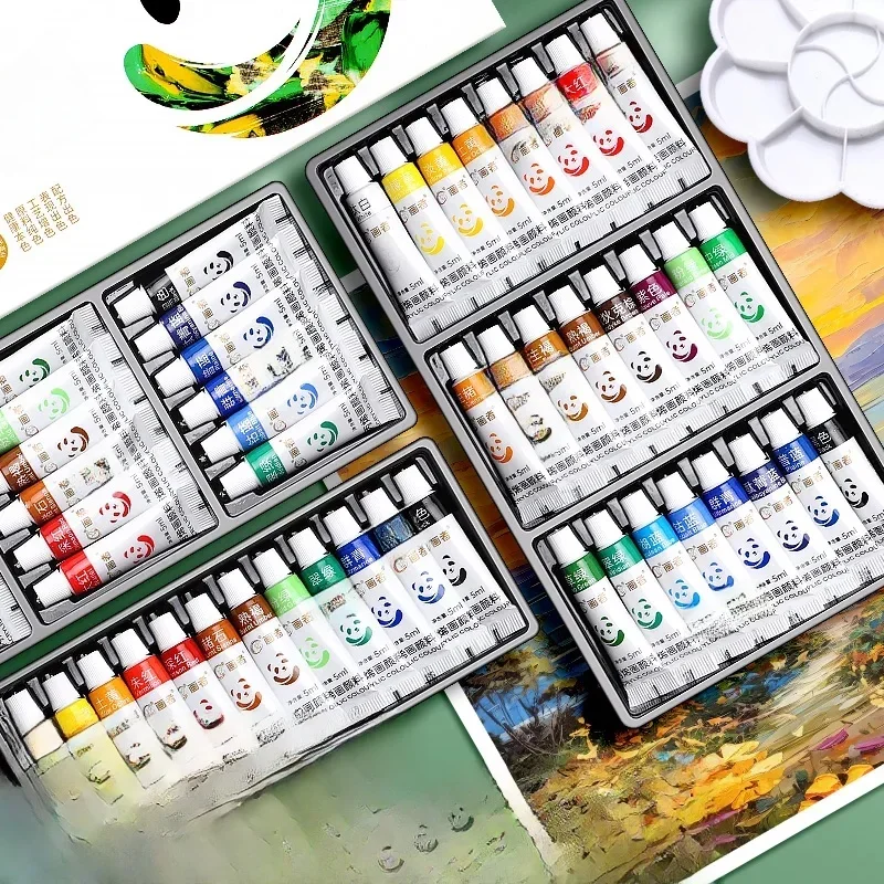 AliExpress - Acrylfarben-Set, 12/18/24 Farben, 5 ml/0,17 Unzen, wasserfeste, tragbare Kunst, reichhaltige Pigmente für DlY-Handwerk, Zeichnen, Malen, 