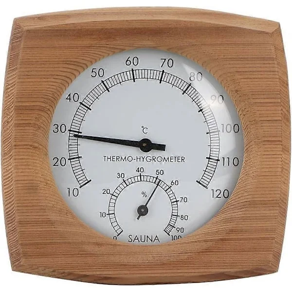 Termometer/Hygrometer, indendørs træ 2-i-1 til sauna Sauna Termo-hygrometer Termometer Hygrometer Hamam tilbehør til saunarum