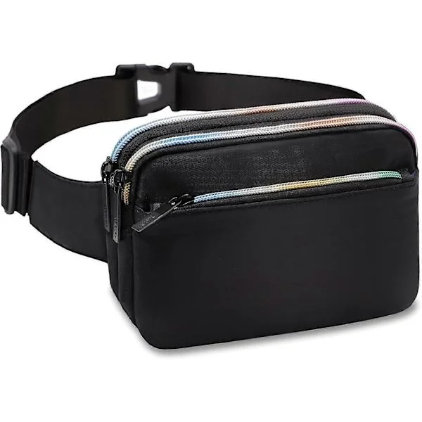 Women's Waist Bag Fashion Waist Packs 3 Zipper Pockets Crossbody Belt Bag Casual Bum Bag for Travel Hiking Cycling Party[TT]