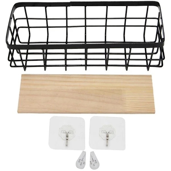 Wrought Iron Storage Frame Cosmetic Storage Box Storage Basket Office Room Wall Hanging Rack