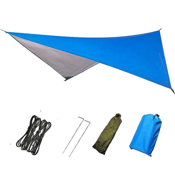 Pxcl Camping Tält Tarp, Vattentät Camping Regnfluga Tarp Utomhus UV-skydd Skydd Fotspår För Utomhus Camping Ryggsäck Vandring Hängmatta (blå)