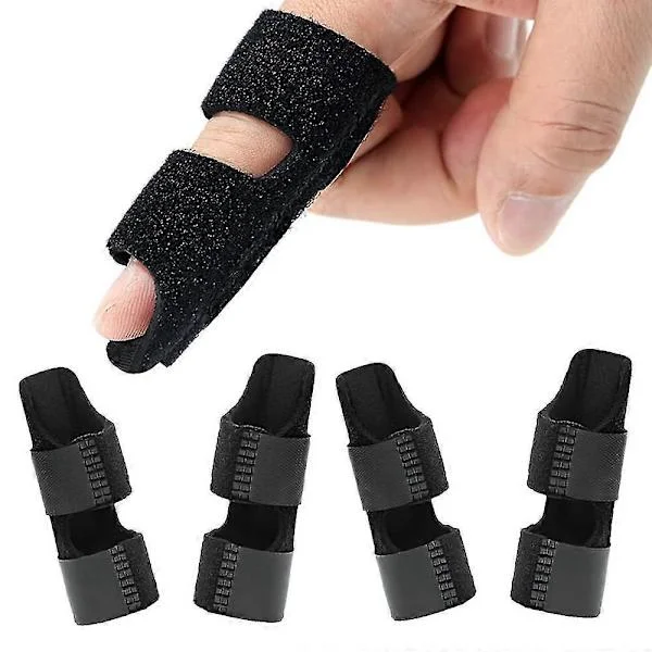 Fingerskinner 4-pakning - Triggerfingerstøtte for pekefinger, langfinger og ringfinger - Knokkelimmobilisering for brukket finger - 