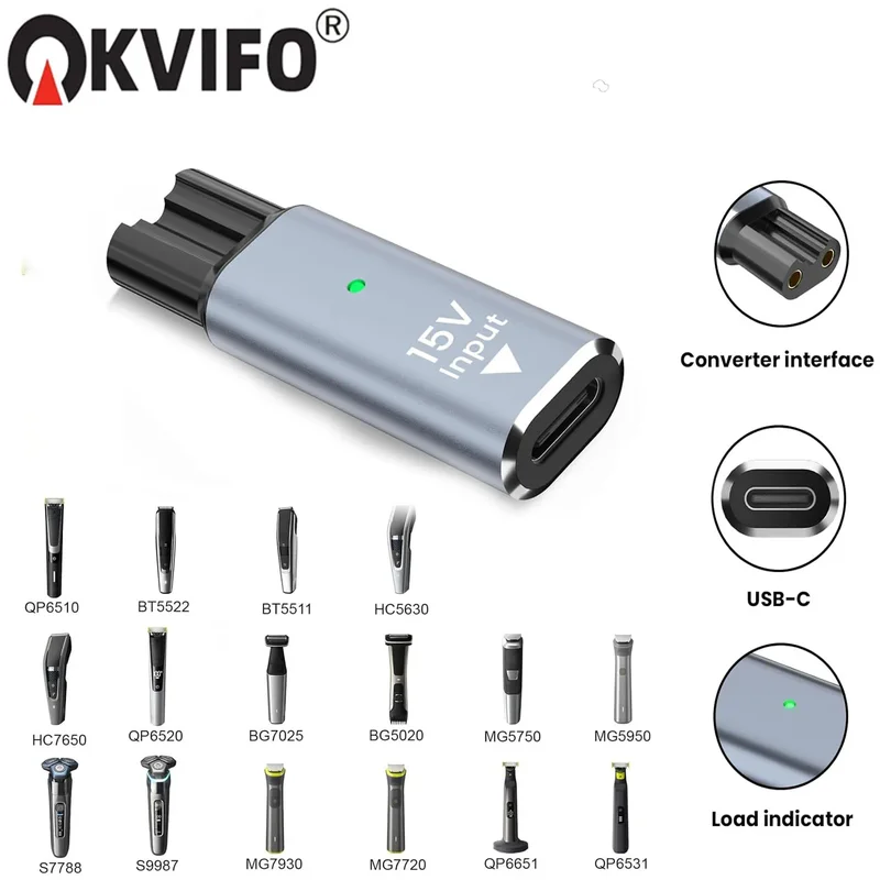 AliExpress - 15V HQ8505 Typ-C Rasierer-Adapter Ladekonverter für Philips Norelco One Blade Pro QP6510 QP6520 QP6530 Bartschneider