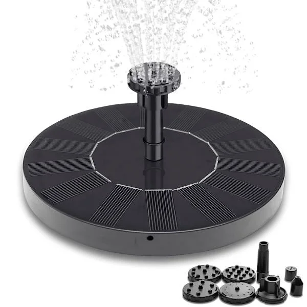 【NX】Sommersalg Fontene - Solcelledrevet Fontene / Vannfontene Solcelle - 16 cm Svart