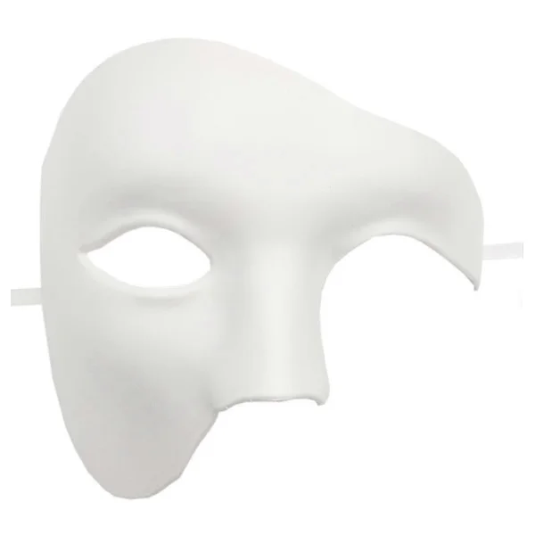 Maske for menn Fantomet på Operaen Halvmaske Maskerade Maske-FX- Hvit