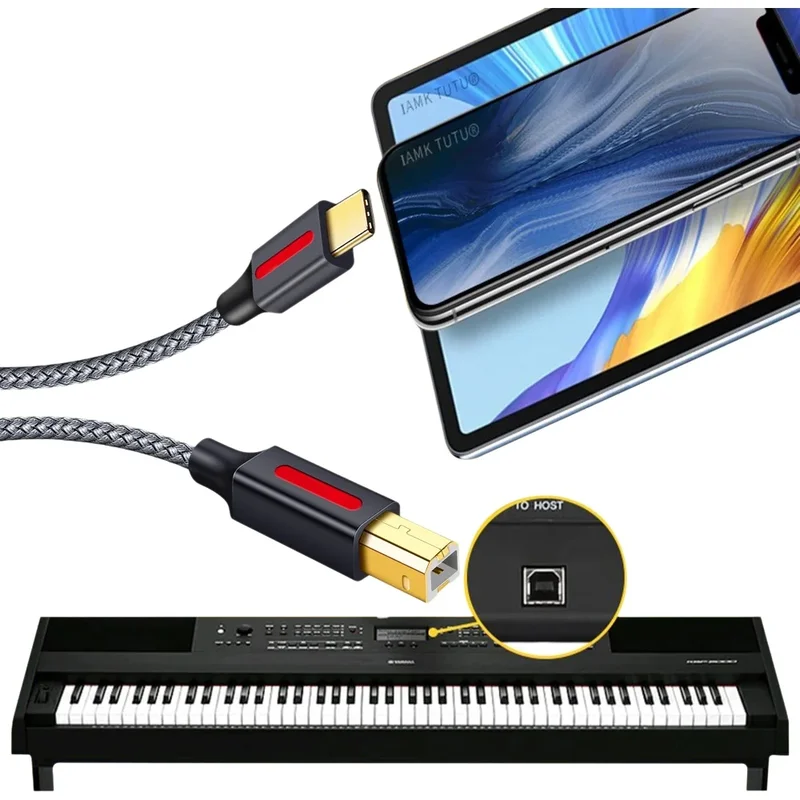 AliExpress - Câble d'imprimante USB C vers USB, MacPlePro, Scanner, Fax, HP, IL, Dell, Samsung, Type C 2.0, Impression, 1 m, 2 m, 3 m, 5 m, 6m