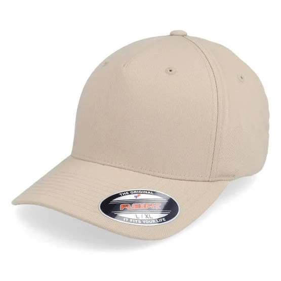 Flexfit - Beige flexfit Caps - A-Frame Khaki Stretch Fit @ Hatstore