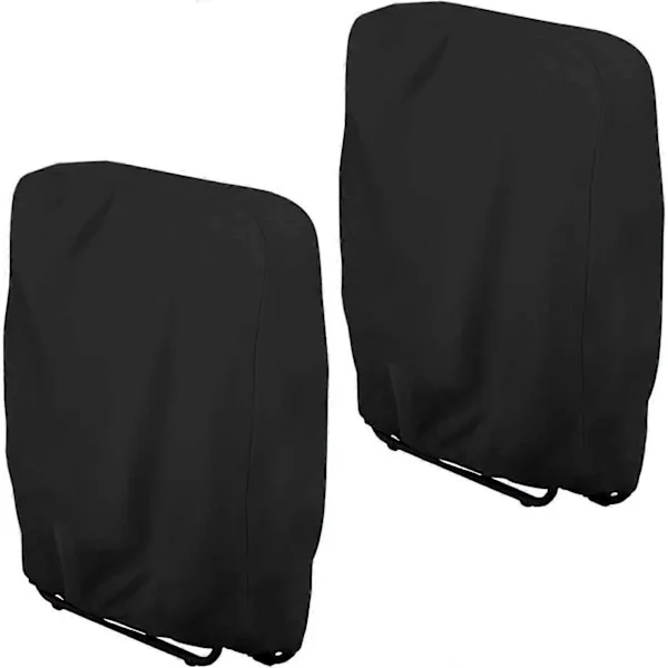 2-pakning beskyttelsestrekk for sammenleggbare hagestoler (svart, 71x34x110 cm), vindbeskyttelse for hagestoler, trekk for sammenleggbare hagestoler