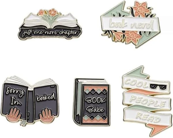 5 stk. Cool People Read Bånd Enamel Pins Kreativ Blomst Bog Babe Alloy Broche Badge Sød Sjov Lapel Smykker Tilbehør Gave Til Børn Venner