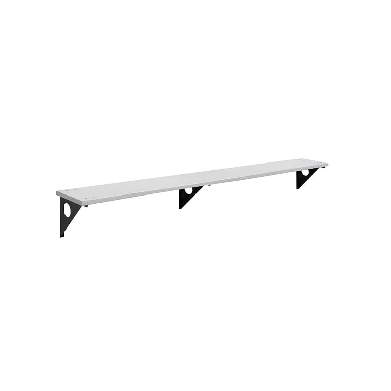 Sittbänk, vägghängd, 2000 mm, grå