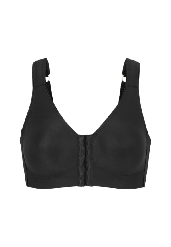 Swegmark Clean Curves Framknäppt Bh Utan Bygel, Coolmax Dam Svart 90b