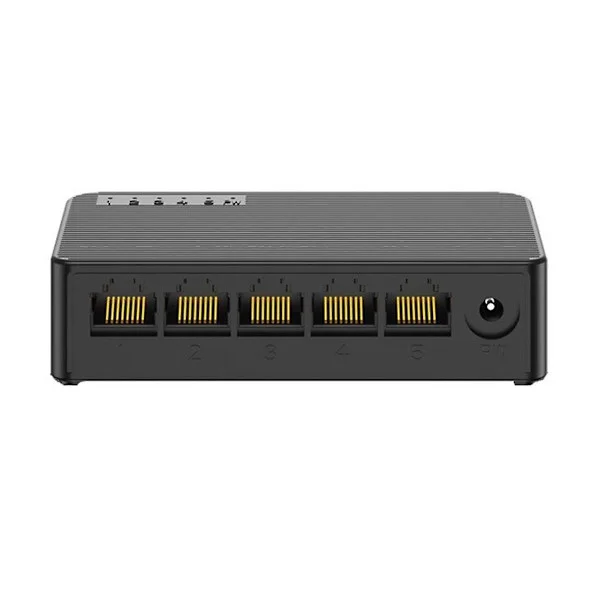 Nettverkssvitsj Mini 5porter Ethernet-svitsj 100mbps Høy ytelse Smart Switcher Rj45 Hub Internett-injektor, EU-plugg (FMY)