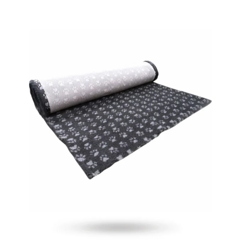 Companion - Companion ProFleece Hundfäll - Grå/vit Med Tassar 100x75 cm