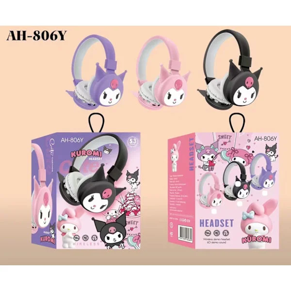 Lilo & Stitch Trådlösa Bluetooth-hörlurar för barn - Mjuka öronkuddar, bekväma rosa hörlurar, perfekta för skola och resor.