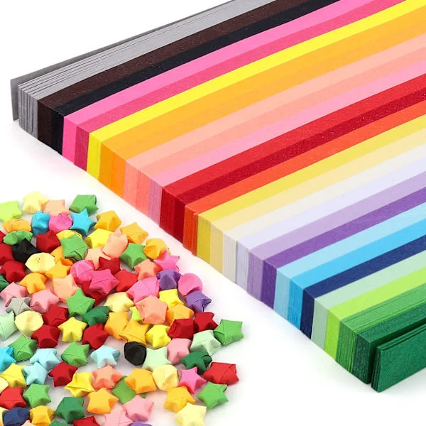 1710 Star-Shaped Origami Sheets in 28 Colors - Double-Sided Solid Color Origami Paper - Lucky Stars - Decorative Paper Strips for DIY Crafts