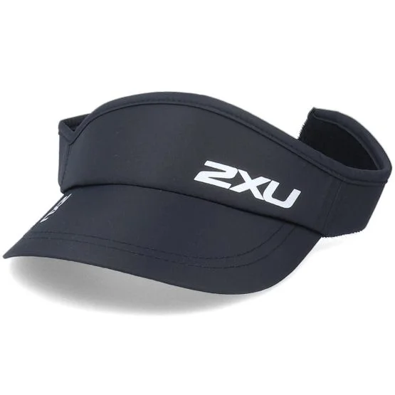 2XU - Svart visor Caps - Run Black/Black Visor @ Hatstore