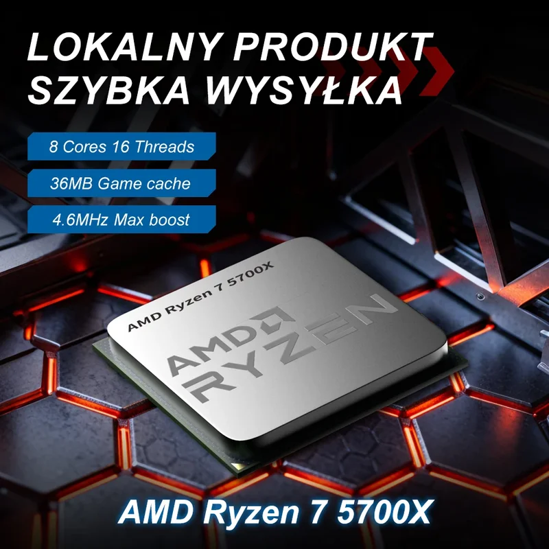 AliExpress - AMD Ryzen 7 5700X 65W 7NM 3.4GHz DDR4 8 cœurs 16 threads PCIe Processeur 4.0 L3=32M R7 5700X Socket AM4 Mais Sans Ventilateur