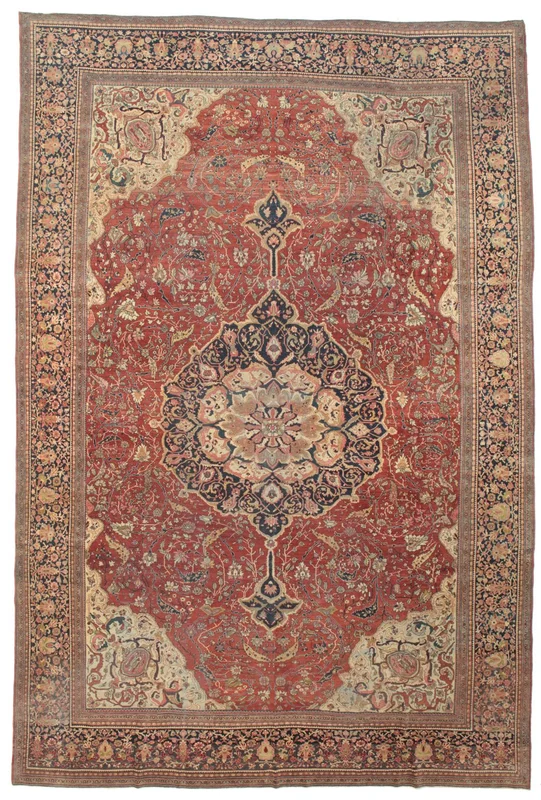 Large Farahan Rug 368X550 Wool